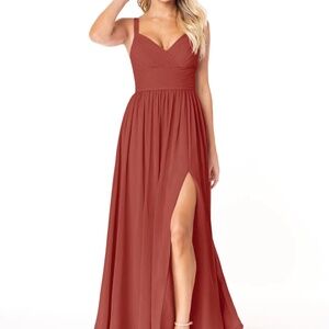 Azazie Chanel Terracotta Bridesmaid Dress | Altered | Size A14